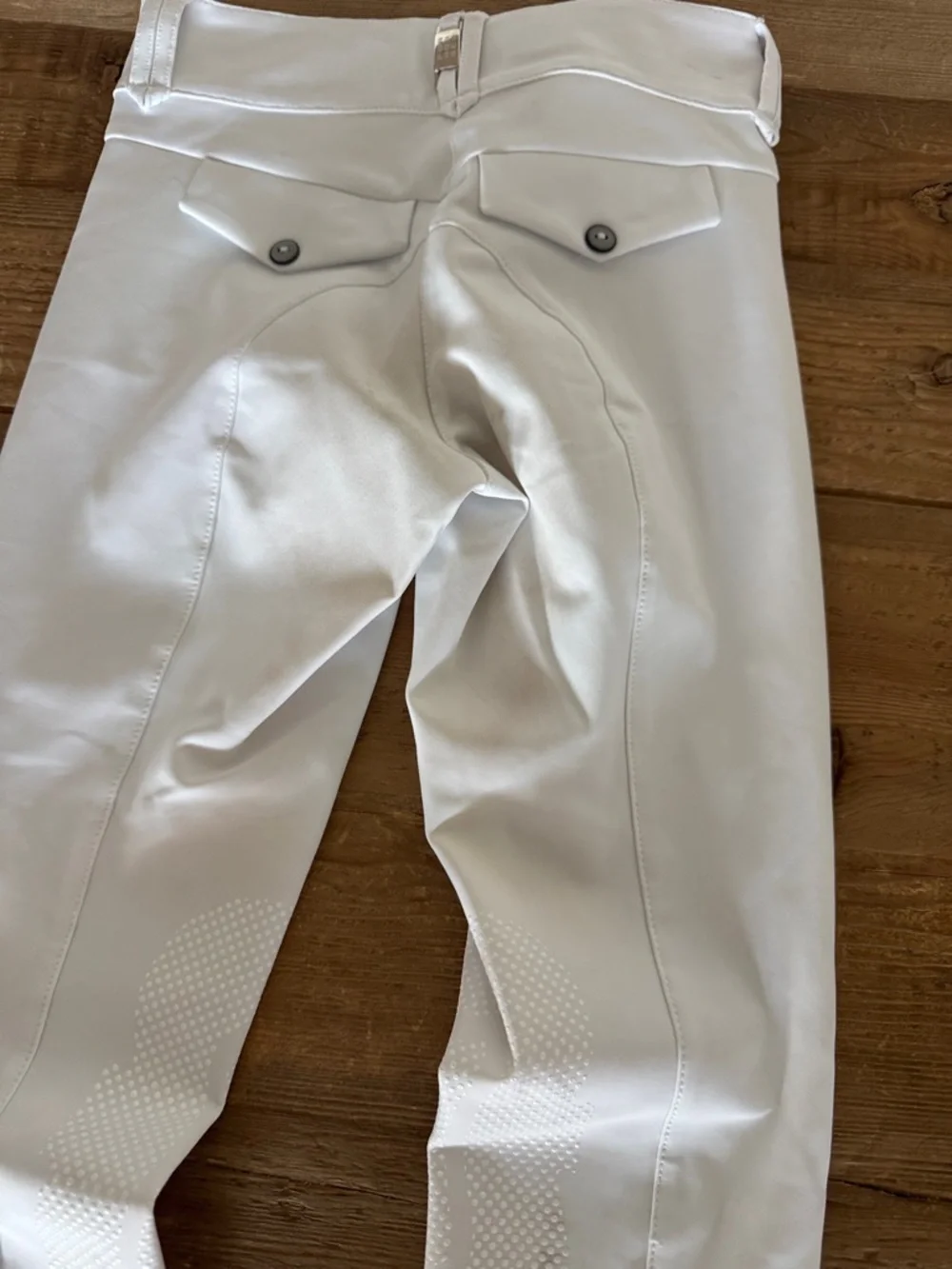 For Horses Poppy Size 12 White Equestrian Breeches with Silicone Knee Grip - Picture 5 of 5